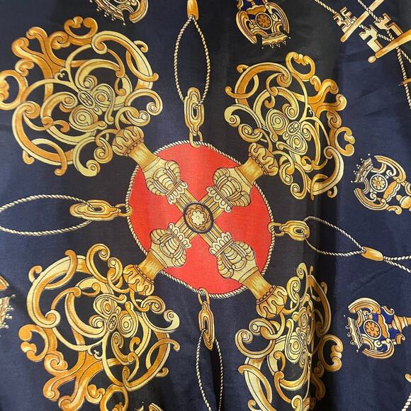 Ocean Accents Womens Small Polyester Jacket lightweight golf key pattern vtg - Picture 3 of 13